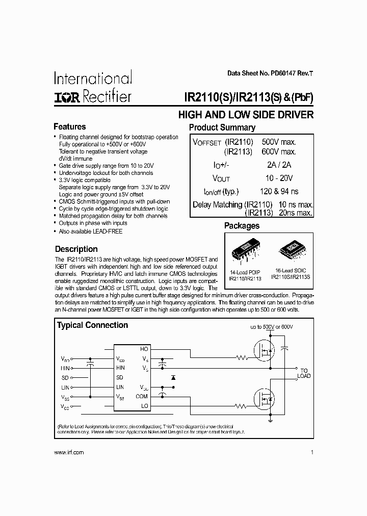 IR2113STR_1319408.PDF Datasheet