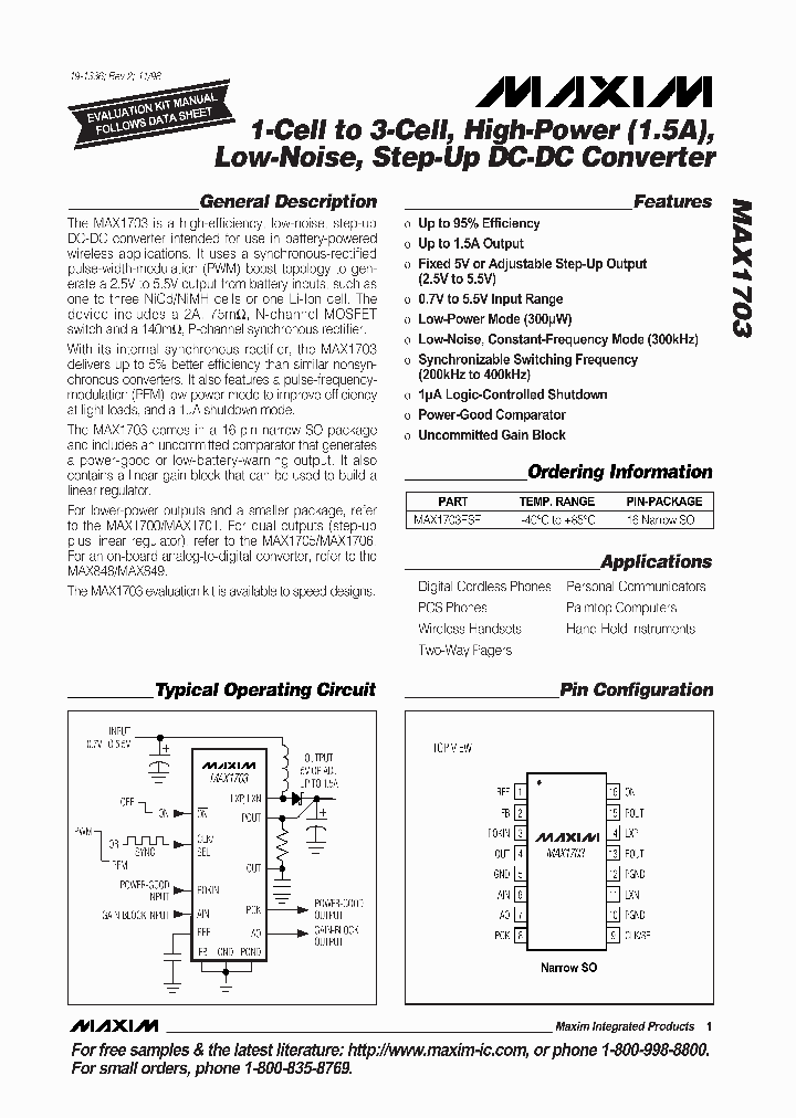 MAX1703ESE_935717.PDF Datasheet