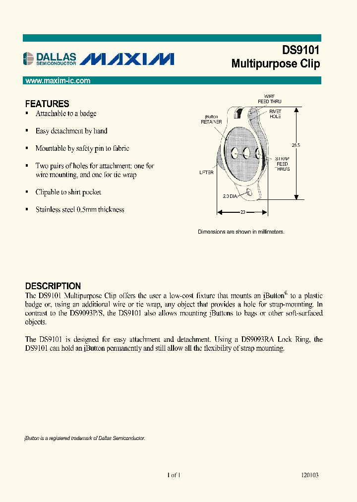 DS9101_1334339.PDF Datasheet