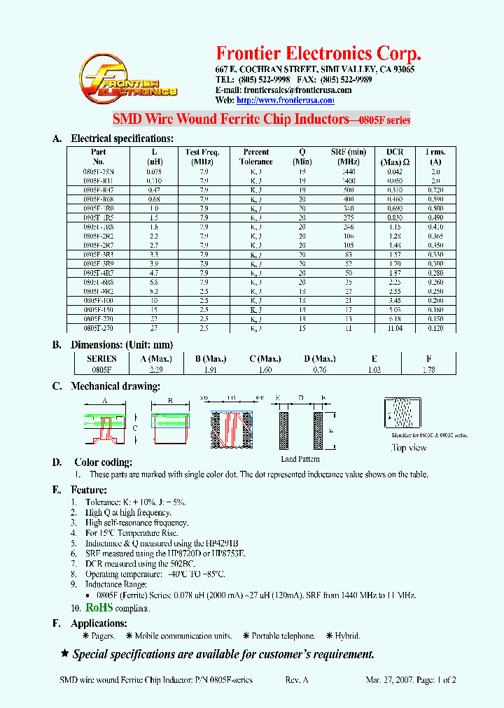 0805F-100_1335697.PDF Datasheet