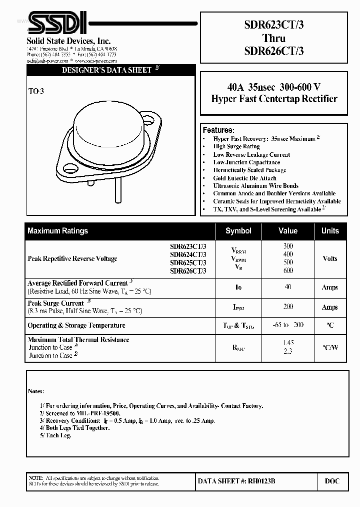 SDR623CT3_939270.PDF Datasheet