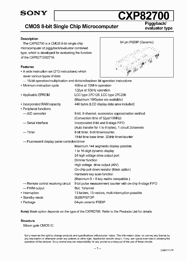 CXP82700_1400687.PDF Datasheet