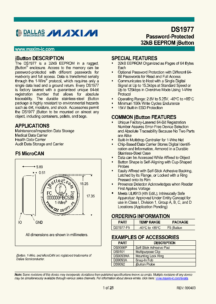DS1977_1402918.PDF Datasheet