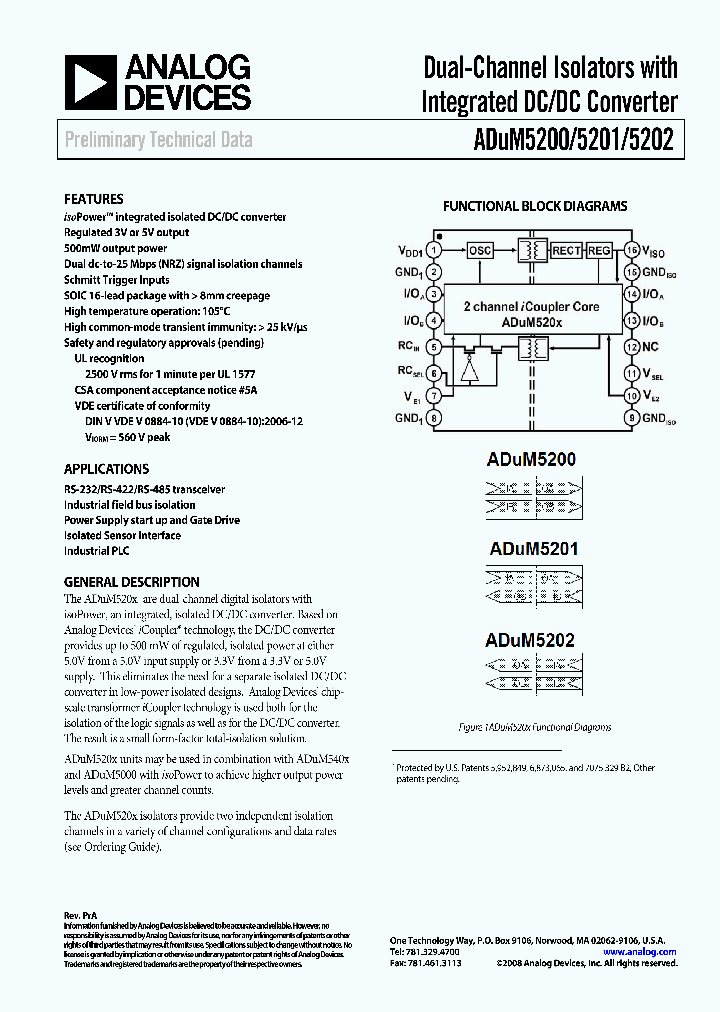 ADUM5200ARWZ1_1381577.PDF Datasheet