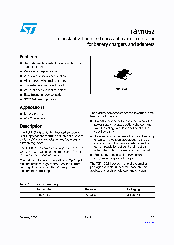 TSM1052_1386849.PDF Datasheet