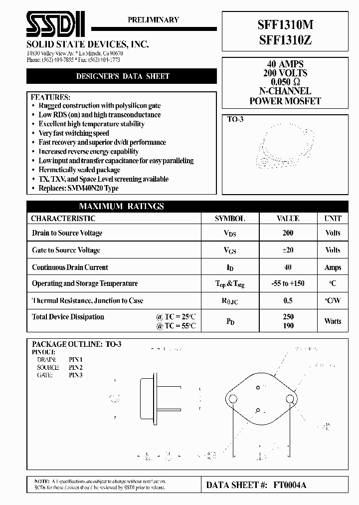 SFF1310M_1389989.PDF Datasheet