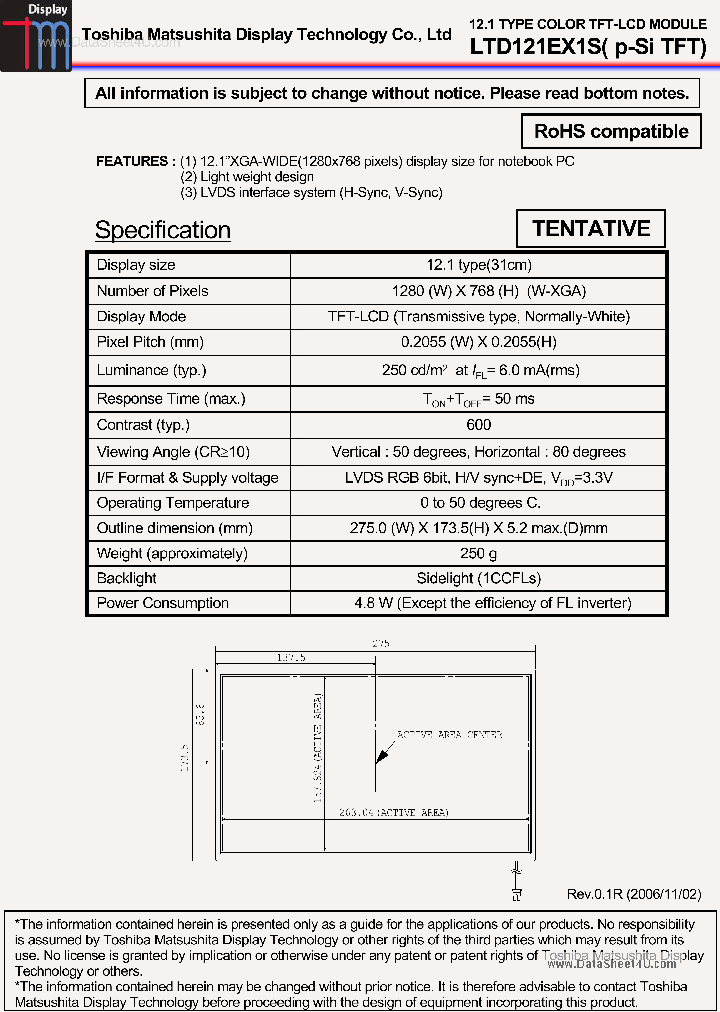 LTD121EX1S_1397249.PDF Datasheet