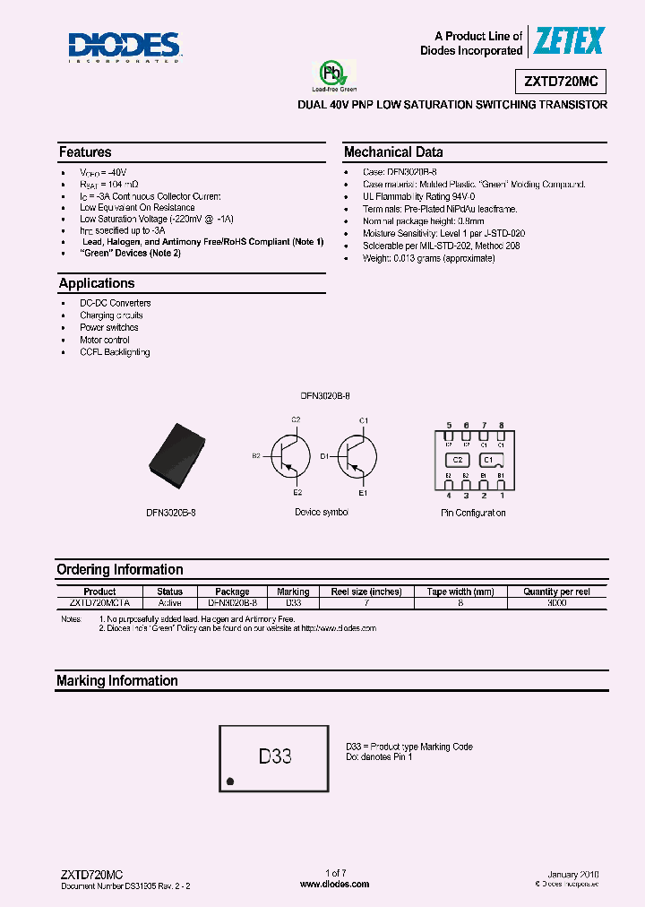 ZXTD720MC_1444863.PDF Datasheet