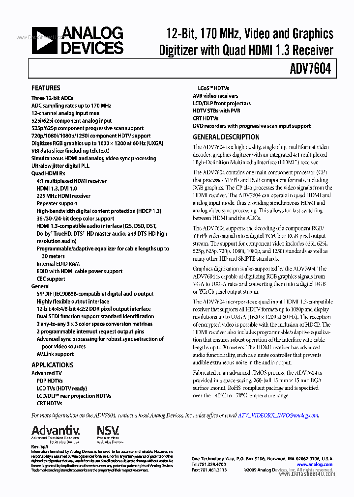 ADV7604_1405330.PDF Datasheet
