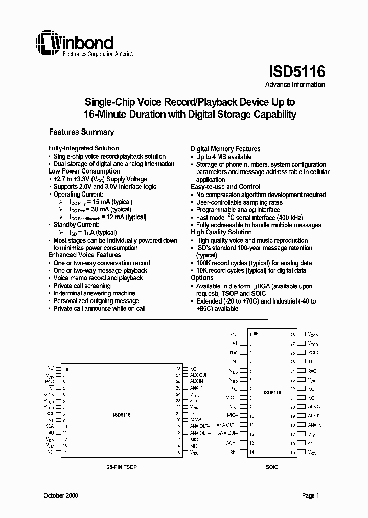 ISD5116P_825577.PDF Datasheet