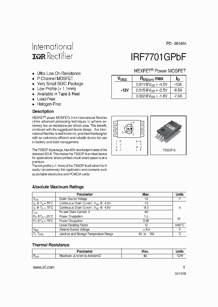 IRF7701GPBF_1456524.PDF Datasheet
