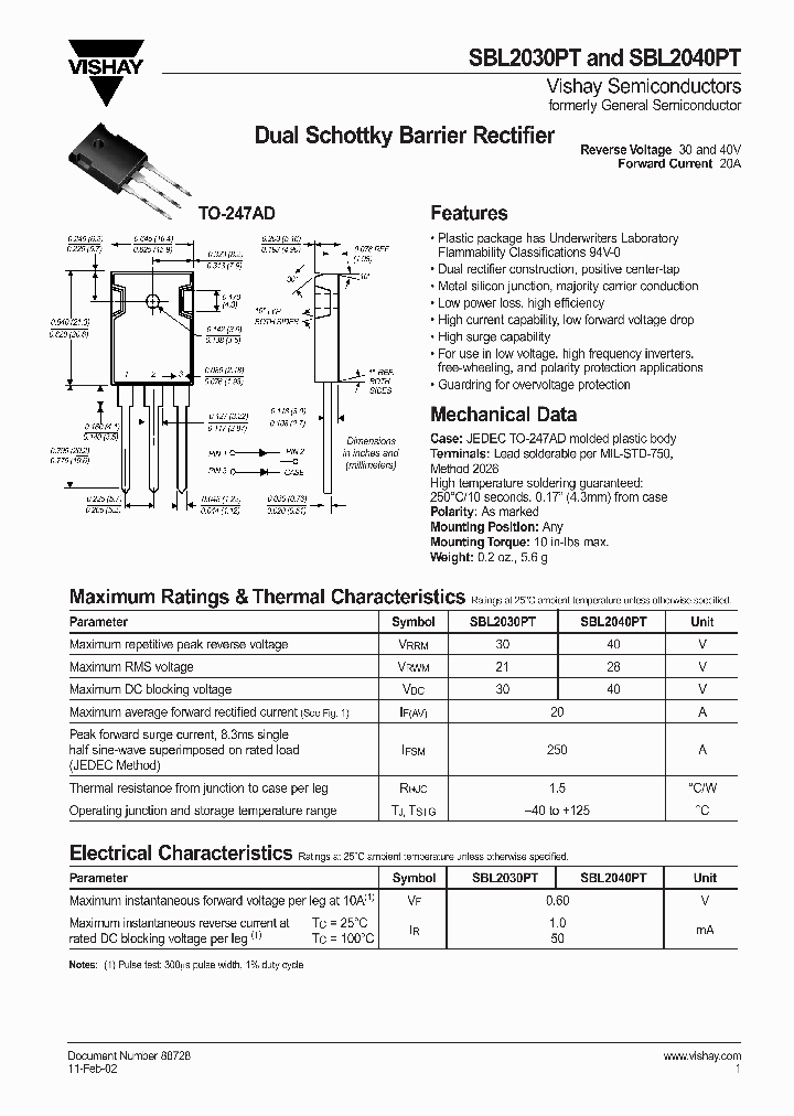 SBL2040PT_1472960.PDF Datasheet