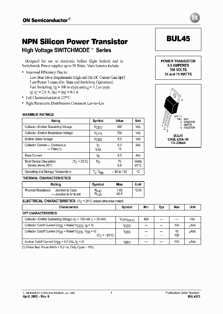 BUL45-D_1516557.PDF Datasheet