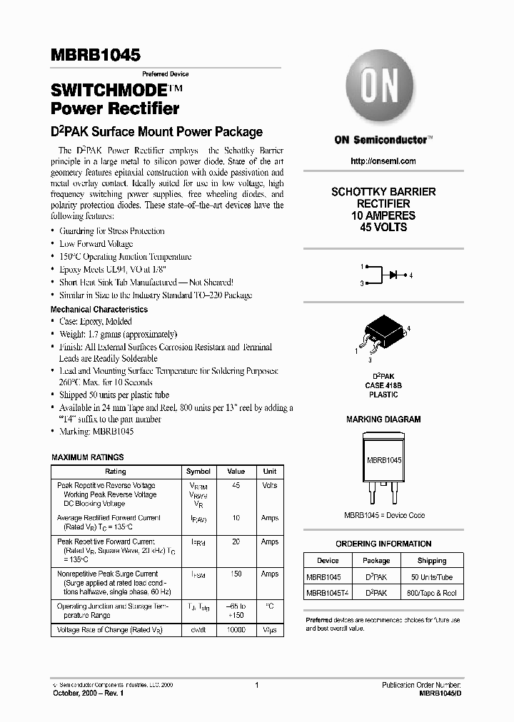 MBRB1045-D_1516559.PDF Datasheet