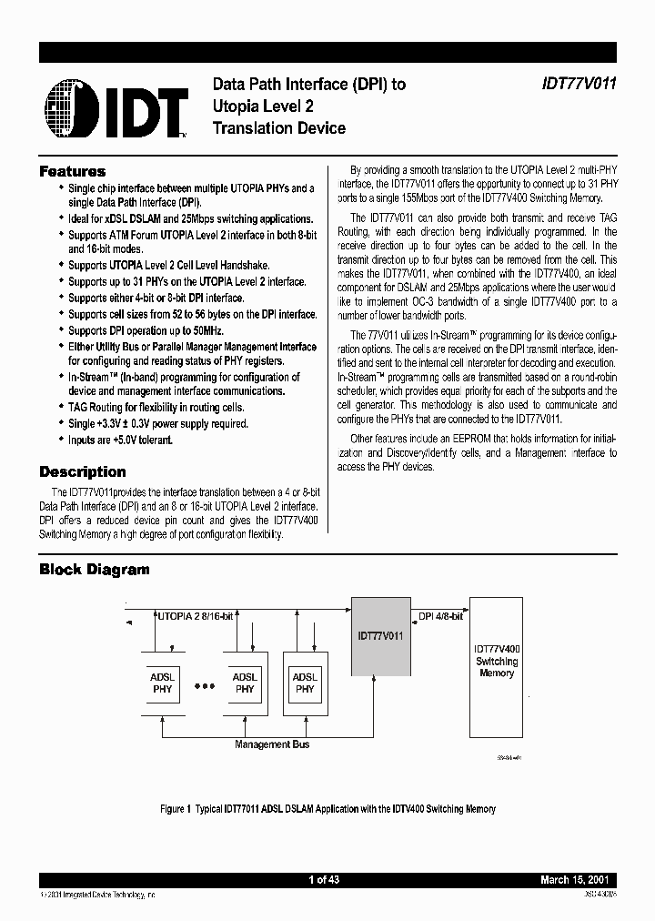 IDT77V011_1527661.PDF Datasheet