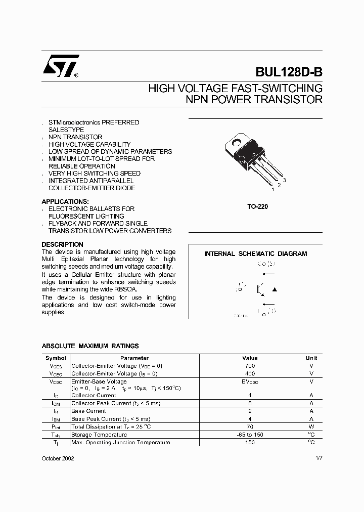 BUL128D-B_1530411.PDF Datasheet