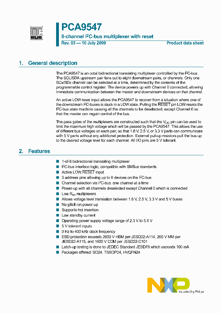 PCA9547PW_1545449.PDF Datasheet