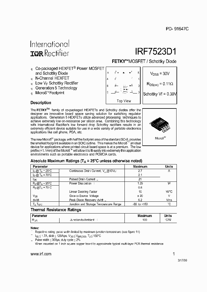 IRF7523D1_1550029.PDF Datasheet