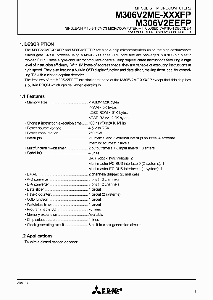 M306V2EEFP_1553024.PDF Datasheet