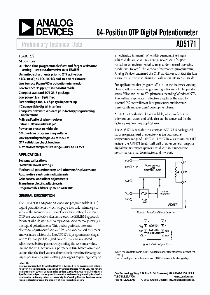 AD5171BRJ100-R2_868130.PDF Datasheet