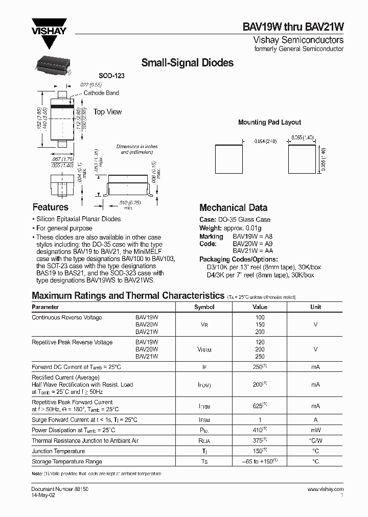 BAV19W_1564173.PDF Datasheet