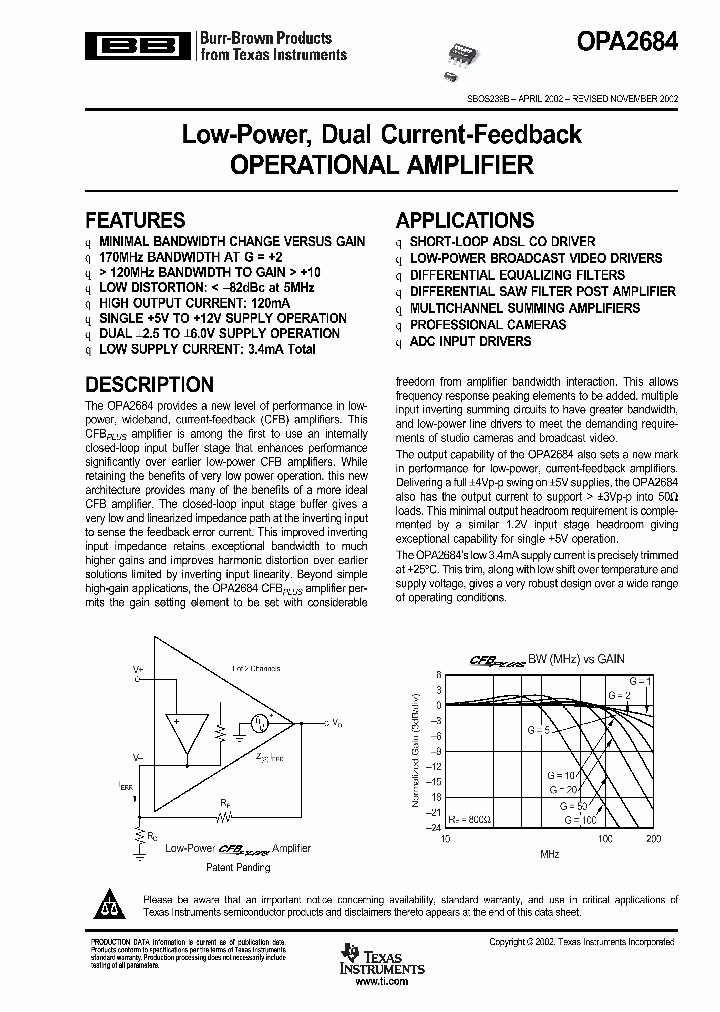 OPA2684ID_877166.PDF Datasheet