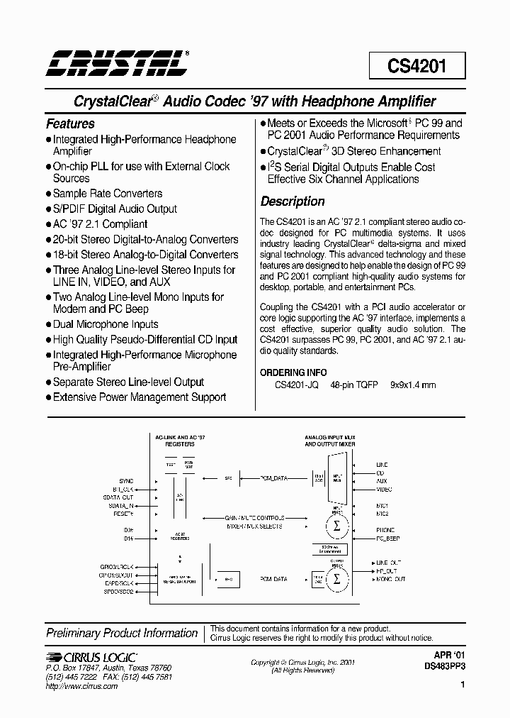 CS4201_880701.PDF Datasheet