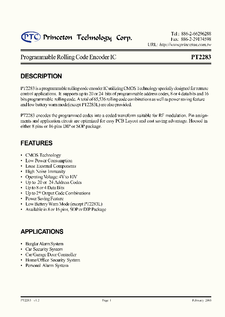 PT2283L-S_876290.PDF Datasheet