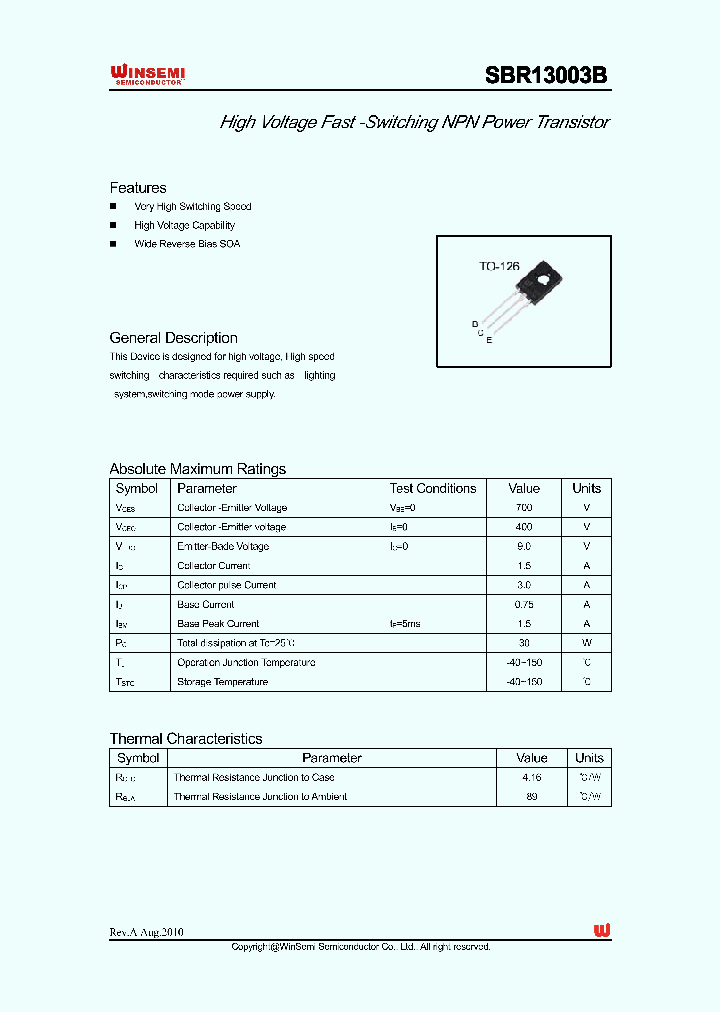 SBR13003B_1588366.PDF Datasheet