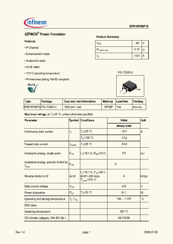 SPB18P06PG_1595987.PDF Datasheet