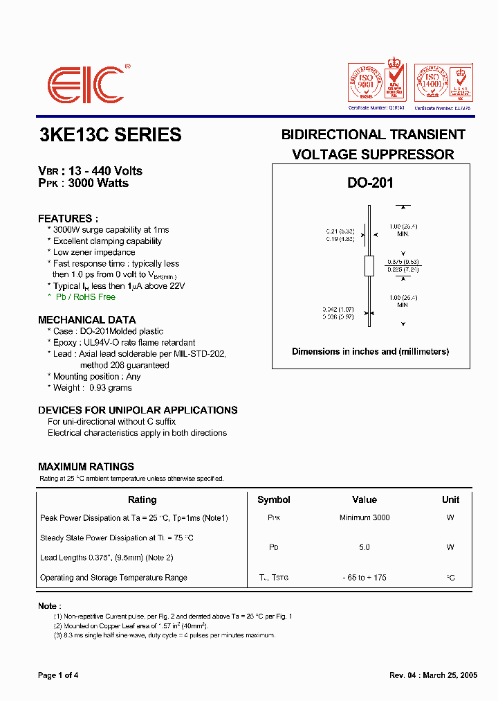 3KE160C_926573.PDF Datasheet