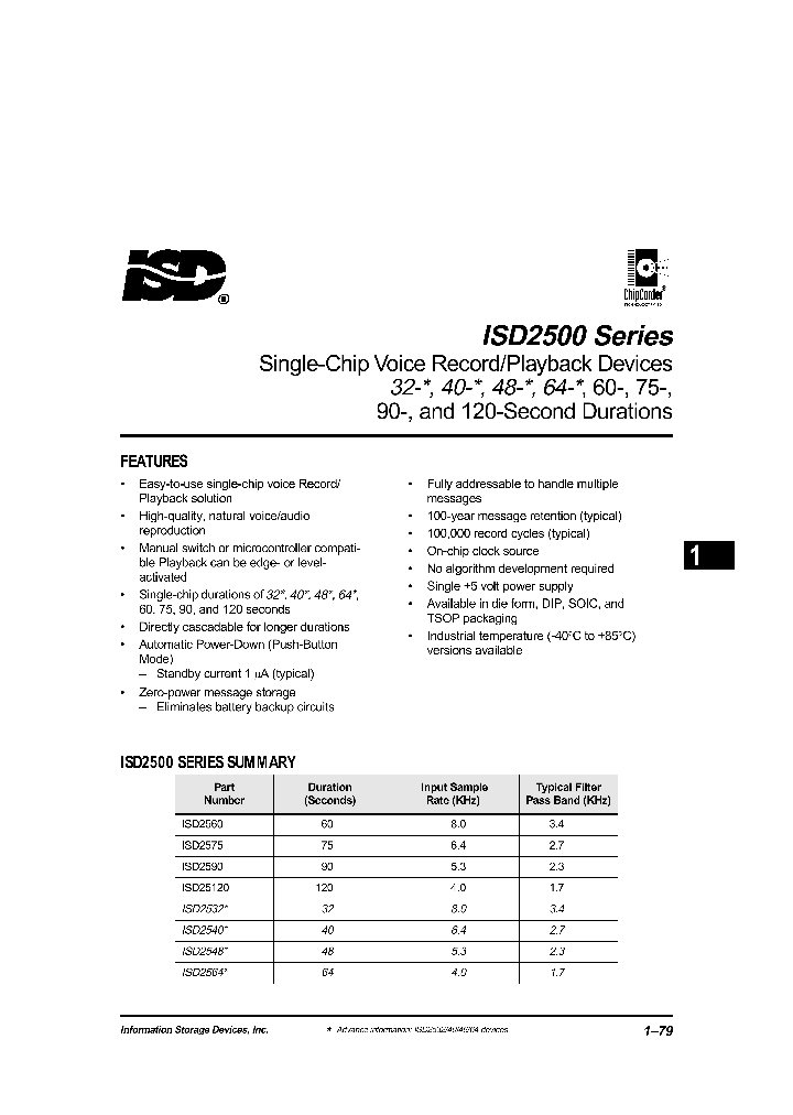ISD2500_929797.PDF Datasheet