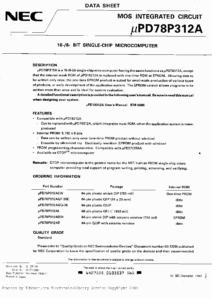 UPD78P312AGQ-36_930068.PDF Datasheet