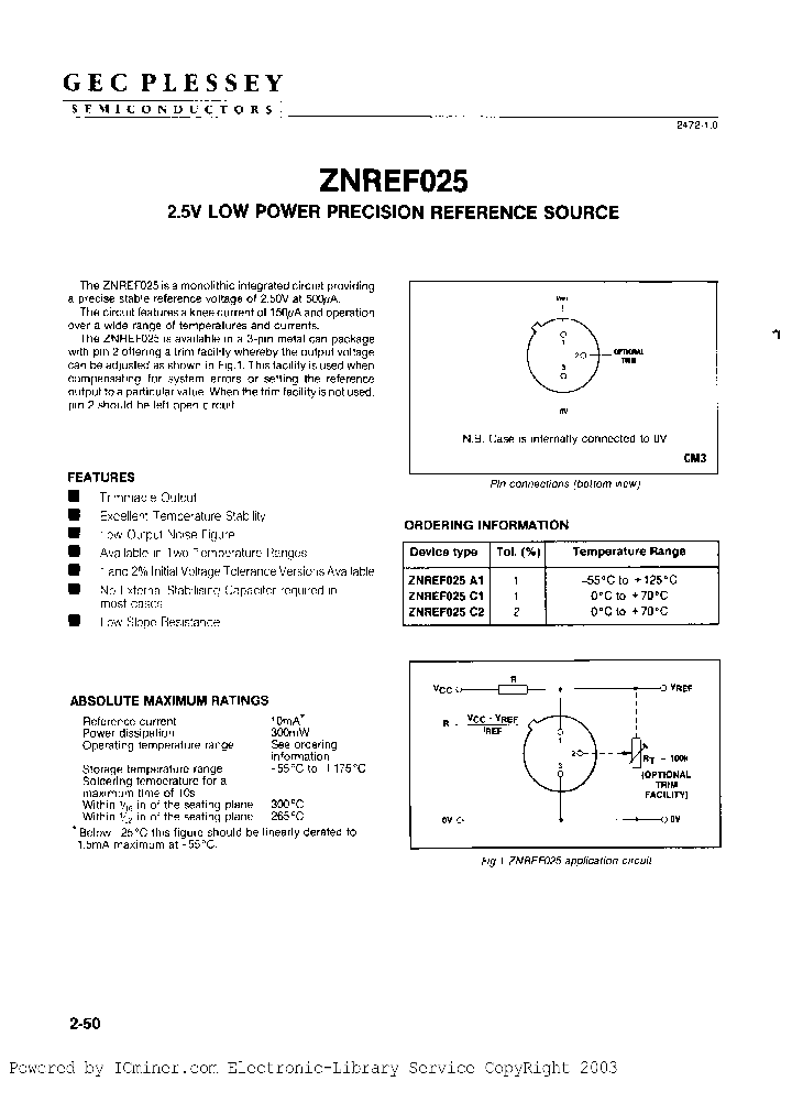 ZNREF025A1_929748.PDF Datasheet