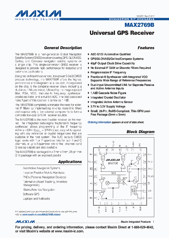MAX2769ETI_1612535.PDF Datasheet