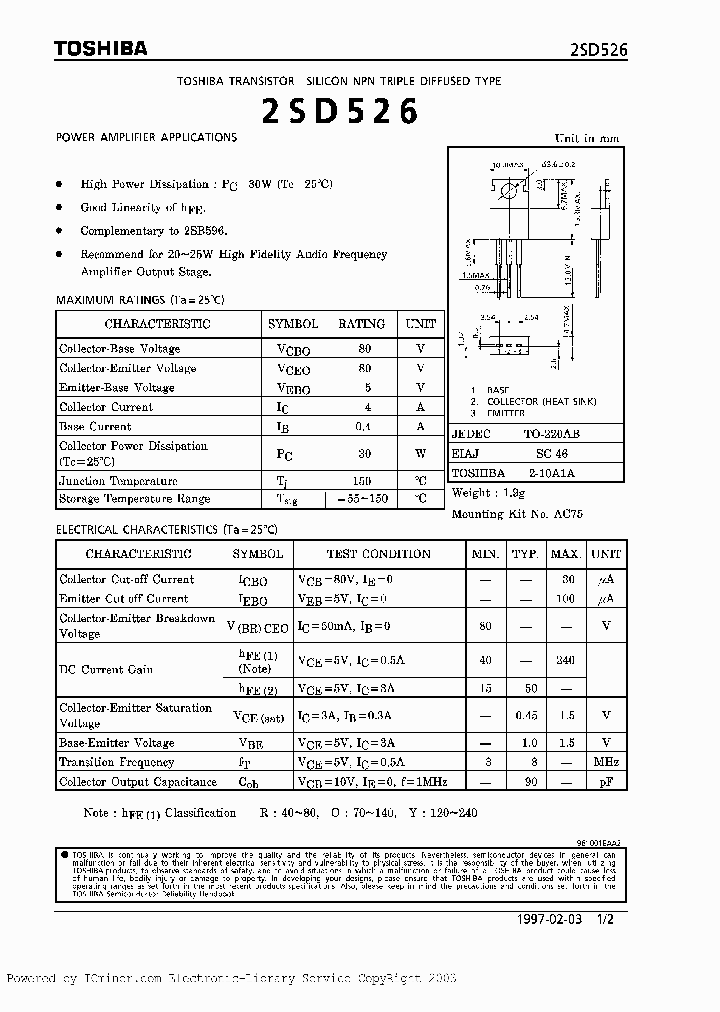 2SD526O_1002505.PDF Datasheet