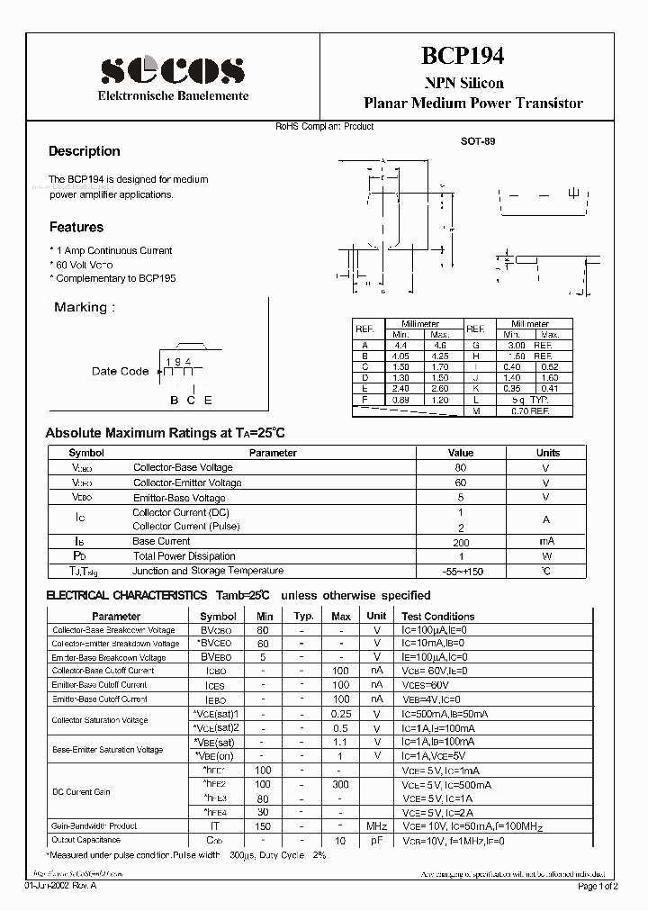BCP194_1612885.PDF Datasheet