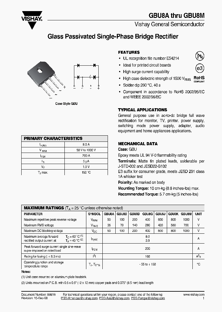 GBU8A-E351_1004940.PDF Datasheet