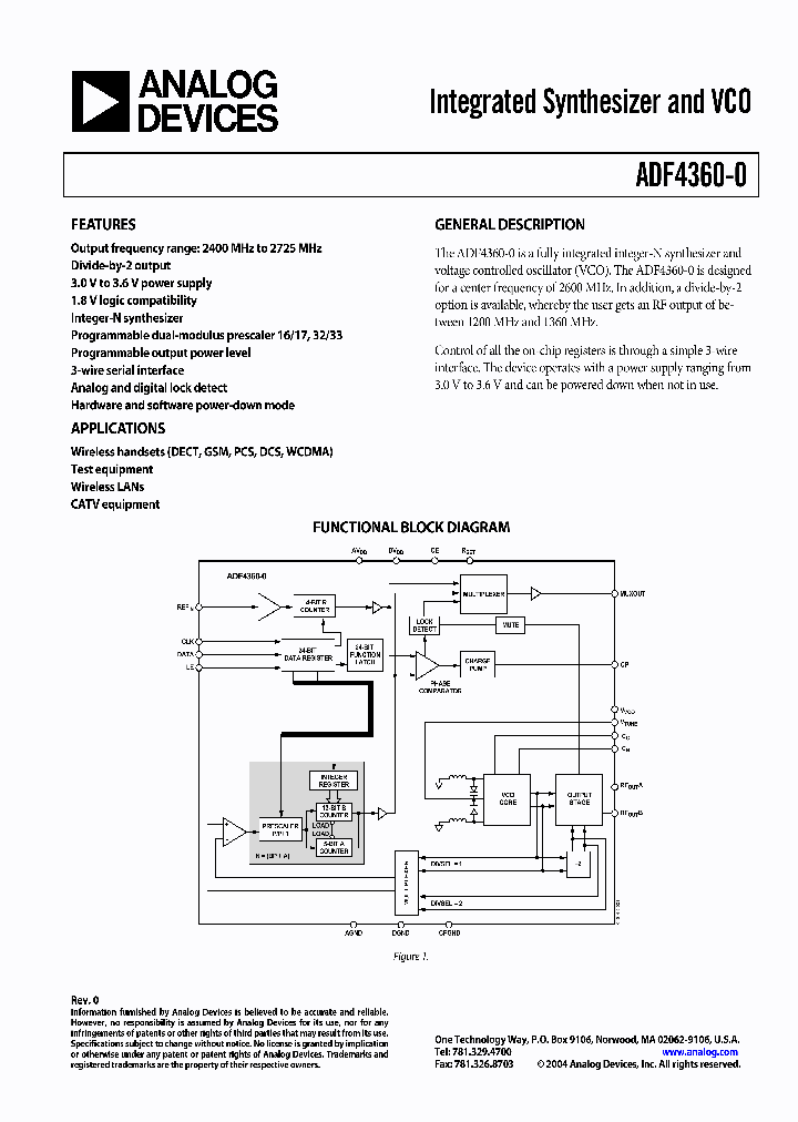ADF4360-0BCP_1012827.PDF Datasheet