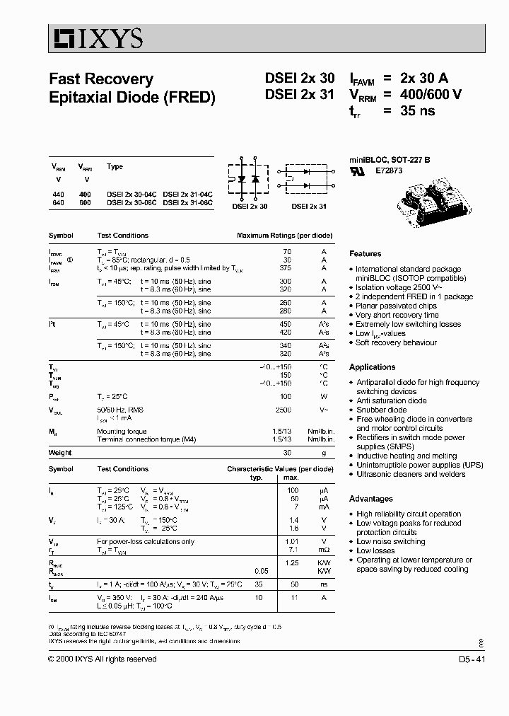 DSEI2X30-10B_1013387.PDF Datasheet