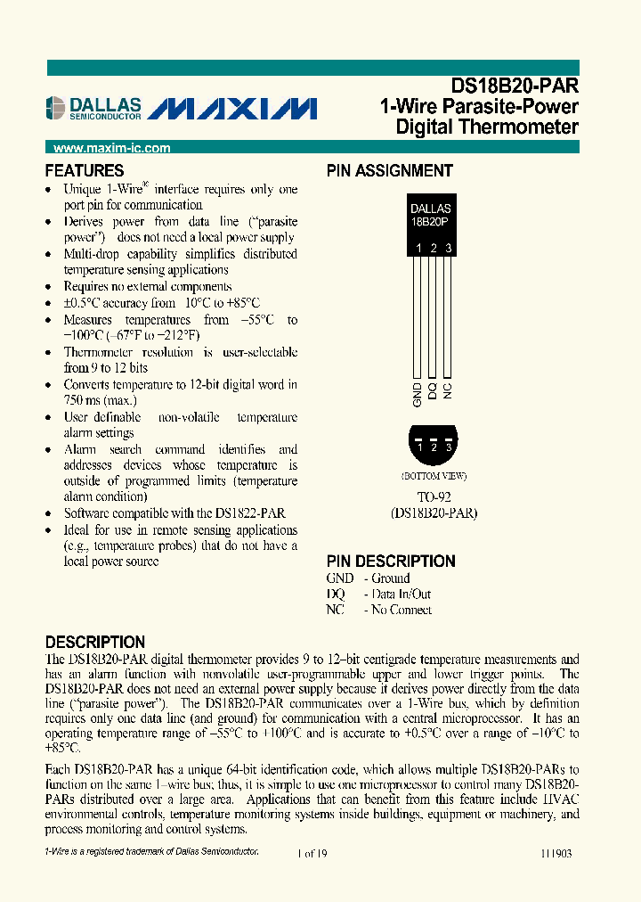 DS18B20-PAR_1029302.PDF Datasheet
