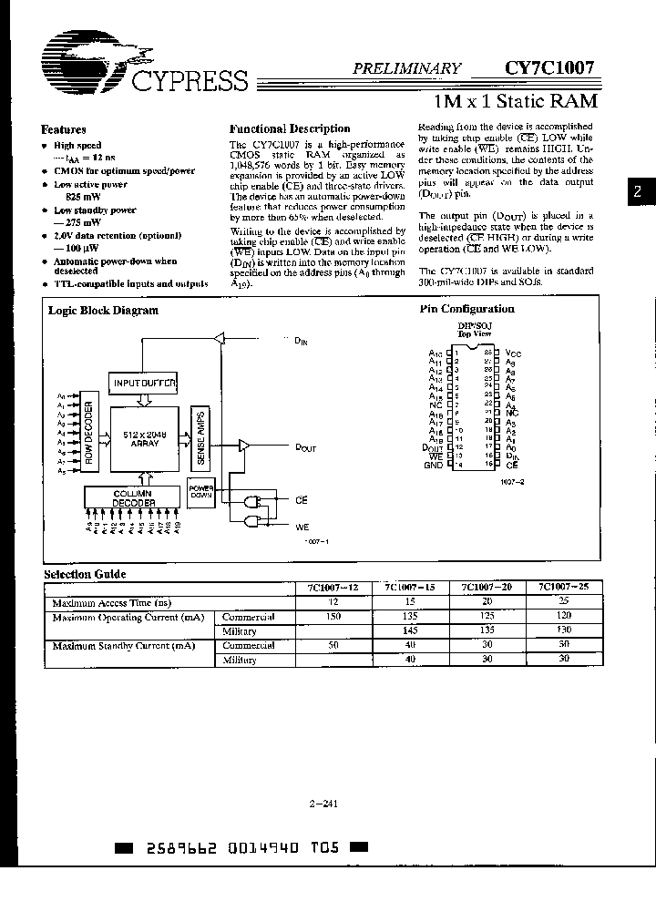 CY7C1007-20PC_1032829.PDF Datasheet