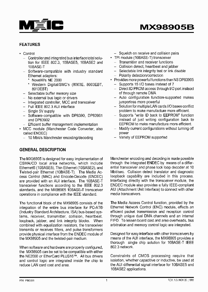 MX98905BFC_1034843.PDF Datasheet