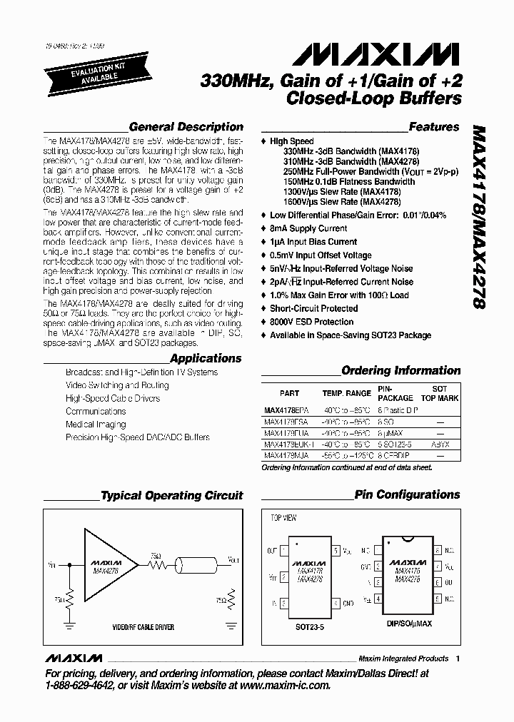 MAX4178_1640274.PDF Datasheet
