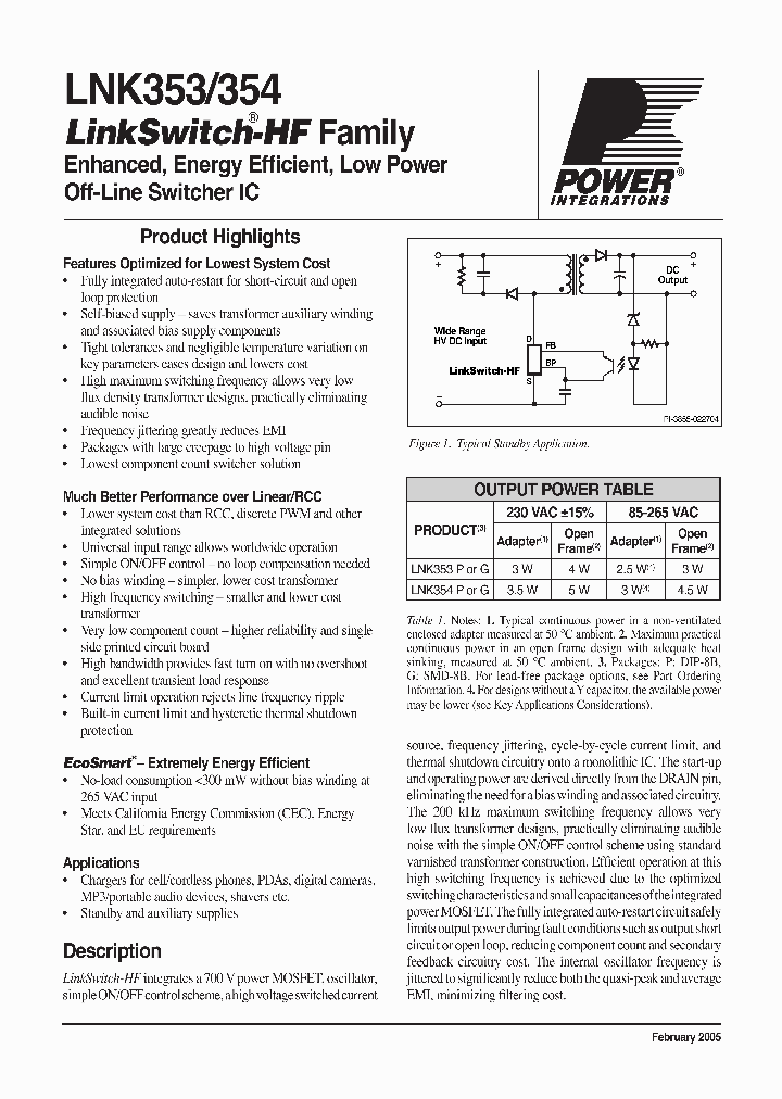 LNK354GN-TL_1048268.PDF Datasheet