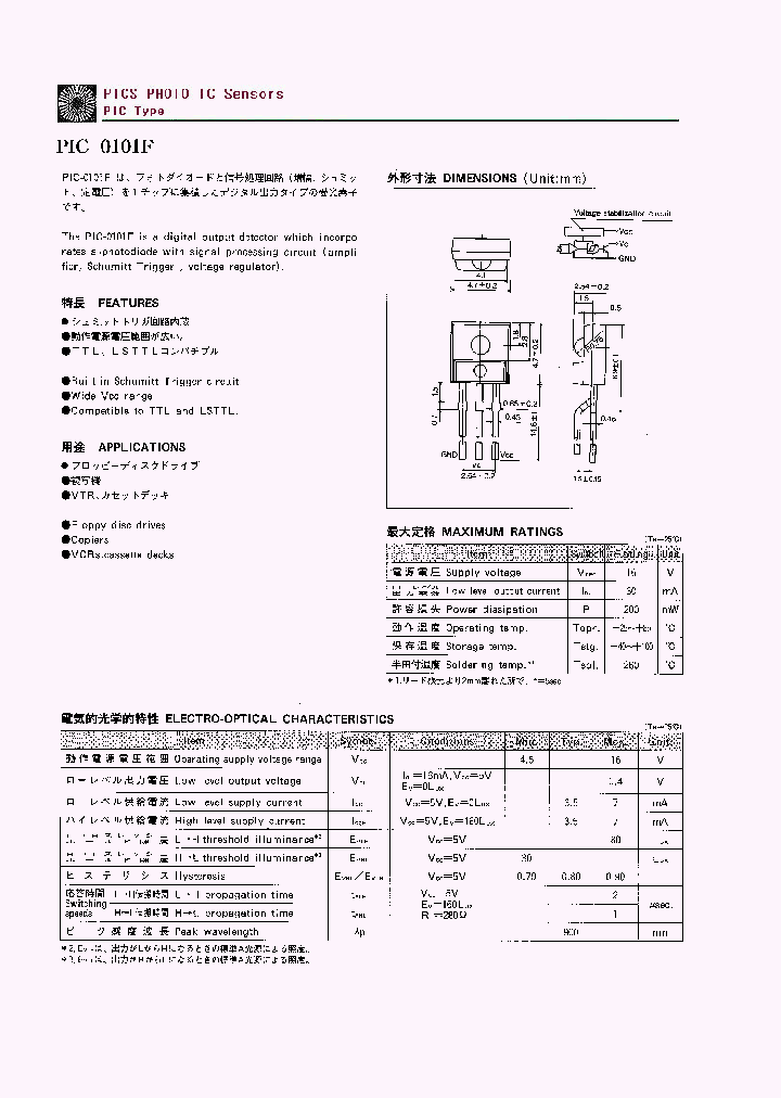 PIC-0101F_1066650.PDF Datasheet