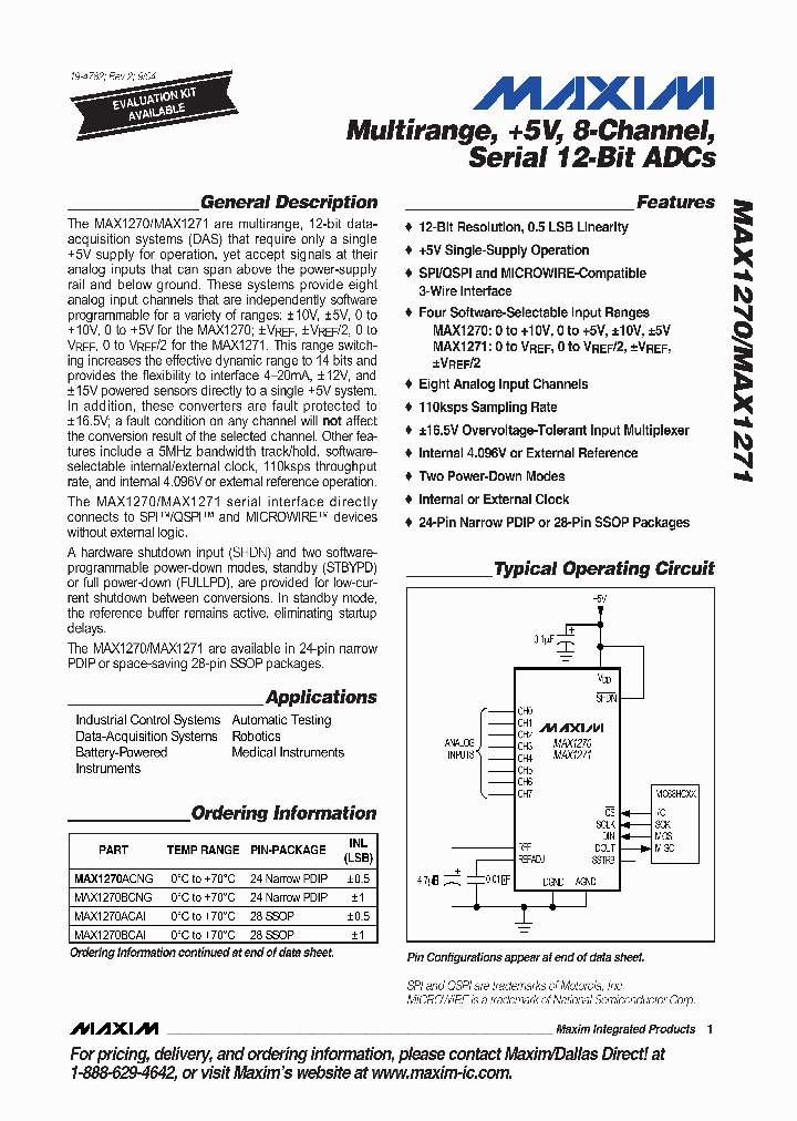 MAX1270_1076774.PDF Datasheet