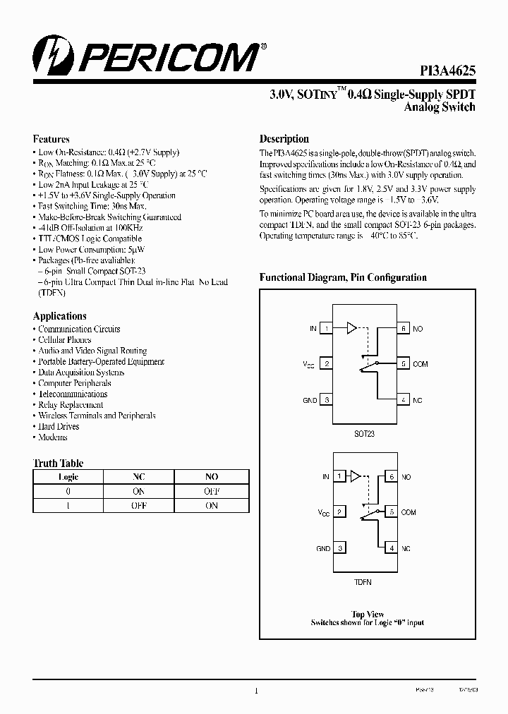 PI3A4625_1085583.PDF Datasheet