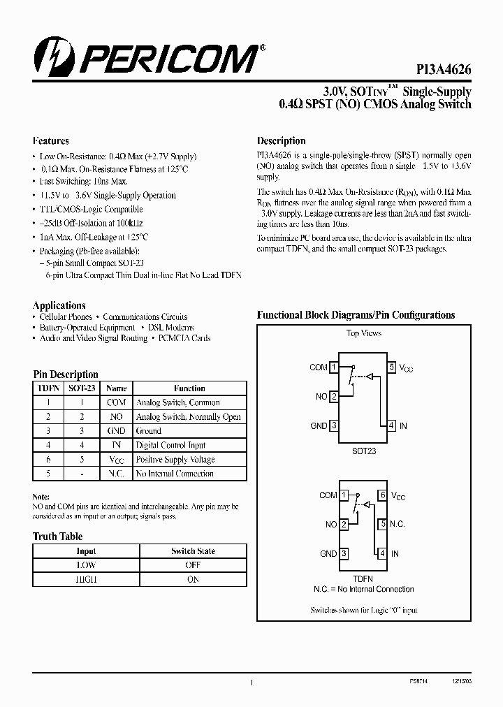 PI3A4626_1085584.PDF Datasheet