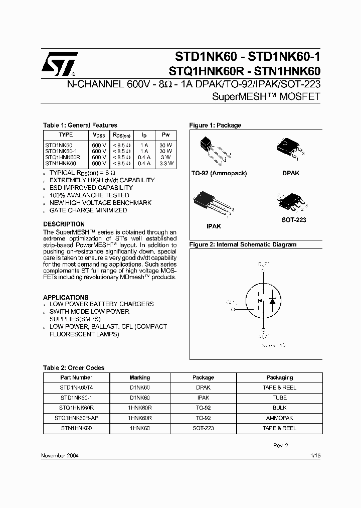 STN1HNK60_1087306.PDF Datasheet